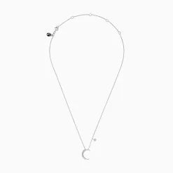 Effy Jewelry Novelty 14K White Gold Diamond Crescent u0026 Star Necklace, 0.09 TCW | Necklaces & Pendants