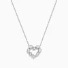 Effy Jewelry Novelty 14K White Gold Multi Shape Diamond Heart Necklace | Necklaces & Pendants