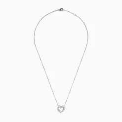 Effy Jewelry Novelty 14K White Gold Multi Shape Diamond Heart Necklace | Necklaces & Pendants
