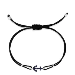 Effy Jewelry Novelty 14K White Gold Sapphire Anchor String Bracelet, 0.15 TCW | Bracelets