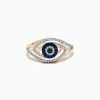 Effy Jewelry Novelty 14K Yellow Gold Blue Sapphire and Diamond Evil Eye Ring | Rings