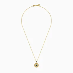 Effy Jewelry Novelty 14K Yellow Gold Blue, White and Black Diamond Evil Eye Pendant | Necklaces & Pendants