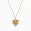 Effy Jewelry Novelty 14k Yellow Gold "Boy Mom" Diamond Heart Pendant | Necklaces & Pendants