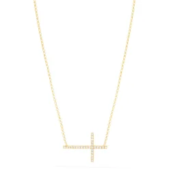 Effy Jewelry Novelty 14K Yellow Gold Diamond Cross Necklace, 0.09 TCW | Necklaces & Pendants