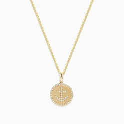 BH Multi Novelty 14K Yellow Gold Diamond Anchor Coin Pendant | Necklaces & Pendants