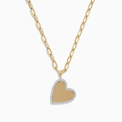 Effy Jewelry Novelty 14K Yellow Gold Diamond Heart Pendant | Necklaces & Pendants