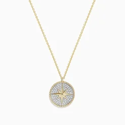 Effy Jewelry Novelty 14k Yellow Gold Diamond Compass Pendant | Necklaces & Pendants
