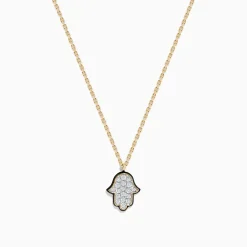 Effy Jewelry Novelty 14K Yellow Gold Diamond Hamsa Pendant | Necklaces & Pendants