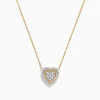 Effy Jewelry Novelty 14K Yellow Gold Diamond Heart Necklace | Necklaces & Pendants