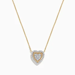 Effy Jewelry Novelty 14K Yellow Gold Diamond Heart Necklace | Necklaces & Pendants