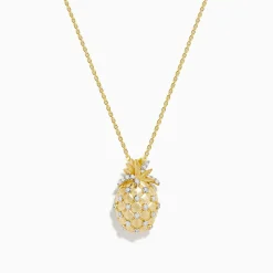 Effy Jewelry Novelty 14K Yellow Gold Diamond Pineapple Pendant | Necklaces & Pendants