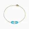 Effy Jewelry Novelty 14K Yellow Gold Diamond and Enamel Paperclip Bracelet | Bracelets