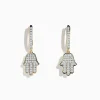 Effy Jewelry Novelty 14K Yellow Gold Diamond Hamsa Earrings | Earrings