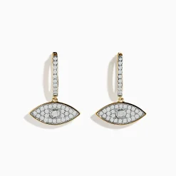 Effy Jewelry Novelty 14K Yellow Gold Diamond Evil Eye Earrings | Earrings