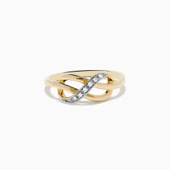 Effy Jewelry Novelty 14K Yellow Gold Diamond Infinity Knot Ring, 0.05 TCW | Rings