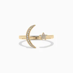 BH Multi Novelty 14K Yellow Gold Diamond Moon and Star Ring, 0.08 TCW | Rings