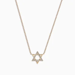 Effy Jewelry Novelty 14K Yellow Gold Diamond Star of David Pendant 0.08 TCW | Necklaces & Pendants