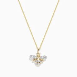 BH Multi Novelty 14K Yellow Gold Diamond Bee Pendant, 0.26 TCW | Necklaces & Pendants