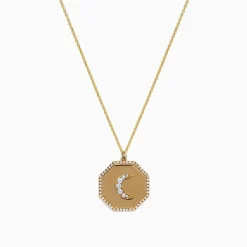 BH Multi Novelty 14K Yellow Gold Diamond Moon Pendant, 0.24 TCW | Necklaces & Pendants