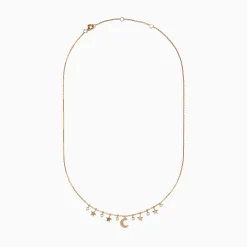 Effy Jewelry Novelty 14K Yellow Gold Diamond Moon and Stars Necklace | Necklaces & Pendants