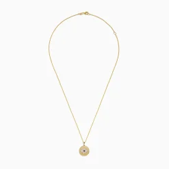 Effy Jewelry Novelty 14K Yellow Gold Diamond Evil Eye Disk Pendant | Necklaces & Pendants