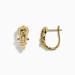 Effy Jewelry Novelty 14K Yellow Gold Diamond Horseshoe Hoop Earrings | Earrings