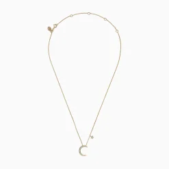 BH Multi Novelty 14K Yellow Gold Diamond Moon and Star Necklace, 0.09 TCW | Necklaces & Pendants