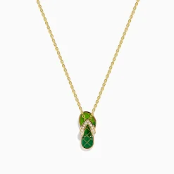 Effy Jewelry Novelty 14K Yellow Gold Enamel Flip Flop Pendant | Necklaces & Pendants