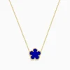 BH Multi Novelty 14K Yellow Gold Lapis Flower Necklace | Necklaces & Pendants