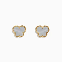 Effy Jewelry Novelty 14K Yellow Gold Mother of Pearl Butterfly Earrings | Earrings