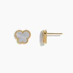 Effy Jewelry Novelty 14K Yellow Gold Mother of Pearl Butterfly Earrings | Earrings