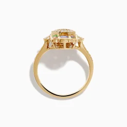 Effy Jewelry Novelty 14K Yellow Gold Multi Color Sapphire and Diamond Hamsa Ring | Rings