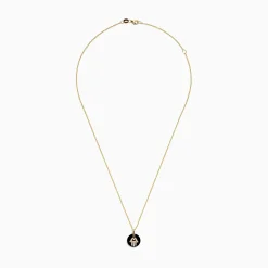 BH Multi Novelty 14K Yellow Gold Onyx and Diamond Hamsa Pendant, 2.98 TCW | Necklaces & Pendants