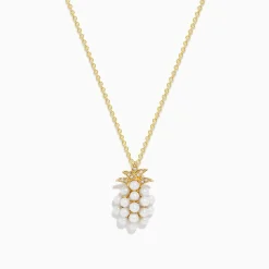 Effy Jewelry Novelty 14K Yellow Gold Pearl u0026 Diamond Pineapple Pendant | Necklaces & Pendants
