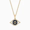 Effy Jewelry Novelty 14K Yellow Gold Sapphire u0026 Diamond Evil Eye Pendant, 0.42 TCW | Necklaces & Pendants