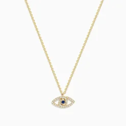 BH Multi Novelty 14K Yellow Gold Sapphire and Diamond Evil Eye Pendant | Necklaces & Pendants