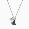 BH Multi Novelty Sterling Silver Black Diamond Cat Pendant, 0.28 TCW | Necklaces & Pendants