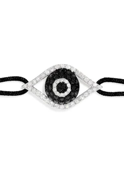 Effy Jewelry Novelty White Gold Black u0026 White Diamond Evil Eye Bracelet, 0.43 TCW | Bracelets