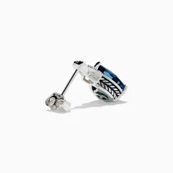 Effy Jewelry Ocean Bleu 925 Sterling Silver London Blue Topaz and Diamond Earrings | Earrings