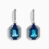 BH Multi Ocean Bleu 14K Gold London Blue Topaz and Diamond Earrings, 8.74 TCW | Earrings