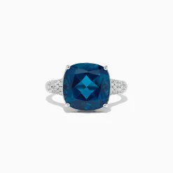 BH Multi Ocean Bleu 14K Gold London Blue Topaz and Diamond Ring, 8.69 TCW | Rings