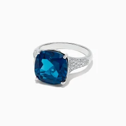 BH Multi Ocean Bleu 14K Gold London Blue Topaz and Diamond Ring, 8.69 TCW | Rings