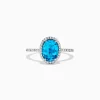 BH Multi Ocean Bleu 14K White Gold Blue Topaz and Diamond Ring, 2.51 TCW | Rings