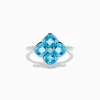 Effy Jewelry Ocean Bleu 14K White Gold Blue Topaz and Diamond Ring | Rings