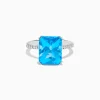 Effy Jewelry Ocean Bleu 14K White Gold Blue Topaz and Diamond Ring | Rings