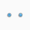 BH Multi Ocean Bleu 14K White Gold Blue Topaz and Diamond Earrings, 1.32 TCW | Earrings