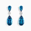 BH Multi Ocean Bleu 14K White Gold Blue Topaz and Diamond Drop Earrings | Earrings