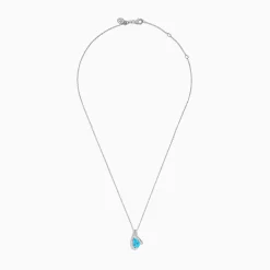 Effy Jewelry Ocean Bleu 14K White Gold Blue Topaz and Diamond Pendant | Necklaces & Pendants