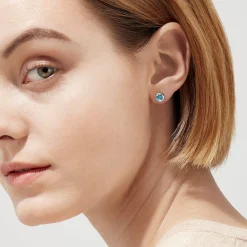 Effy Jewelry Ocean Bleu 14K White Gold Blue Topaz Stud Earrings, 1.10 TCW | Earrings