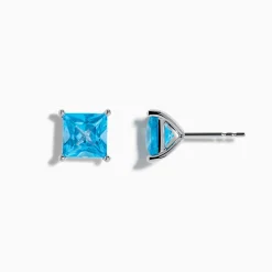 Effy Jewelry Ocean Bleu 14K White Gold Blue Topaz Stud Earrings | Earrings